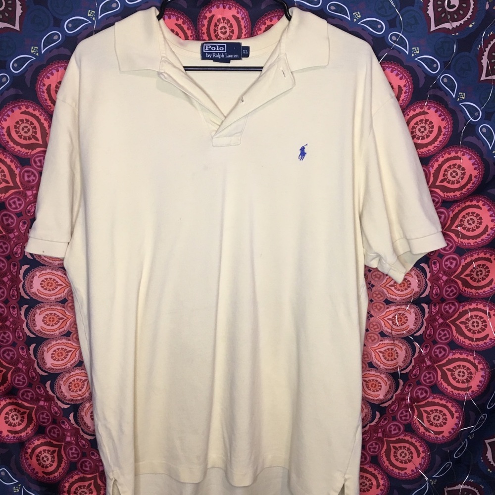 Men’s XL Light Yellow Short Sleeve Collared Shirt